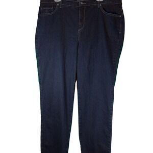 Gloria Vanderbilt Amanda Straight Leg Jeans Women's Plus 18W Dark Blue Slimming